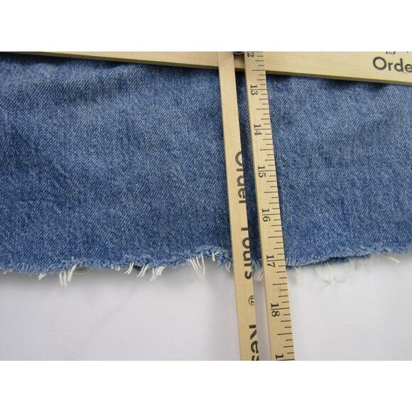 Free People Blue Distressed Denim Mini Skirt Womens 27" Indie Minimalist - Picture 10 of 10